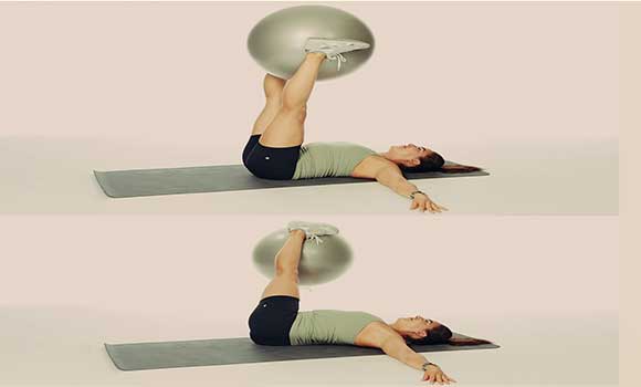 Two-Knee Spinal Twist With Gym Ball